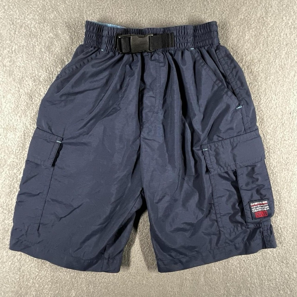 VTG‎ OshKosh B'gosh Boys Nylon Cargo Shorts Blue Utility Gorpcore Y2K Size 6